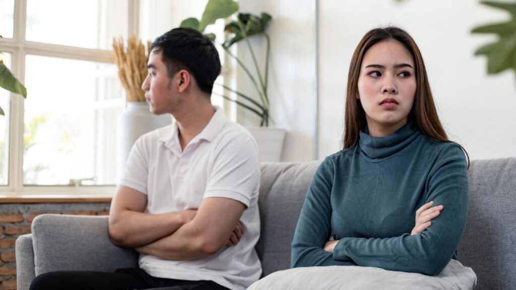 Young couple unhappy with each other