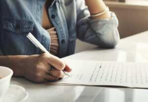 Girl writing letter