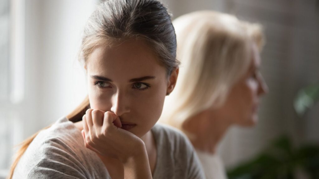 Mother and daughter not speaking to each other